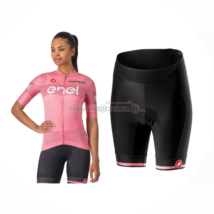 2024 Abbigliamento Ciclismo Donne Giro d'Italia Rosa Manica Corta e Salopette